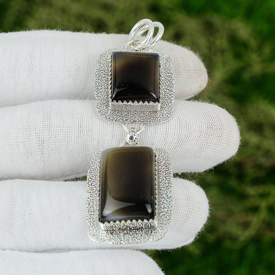 Square Montana Agate Stone Sterling Silver Bezel Anniversary New Pendant Jewelry