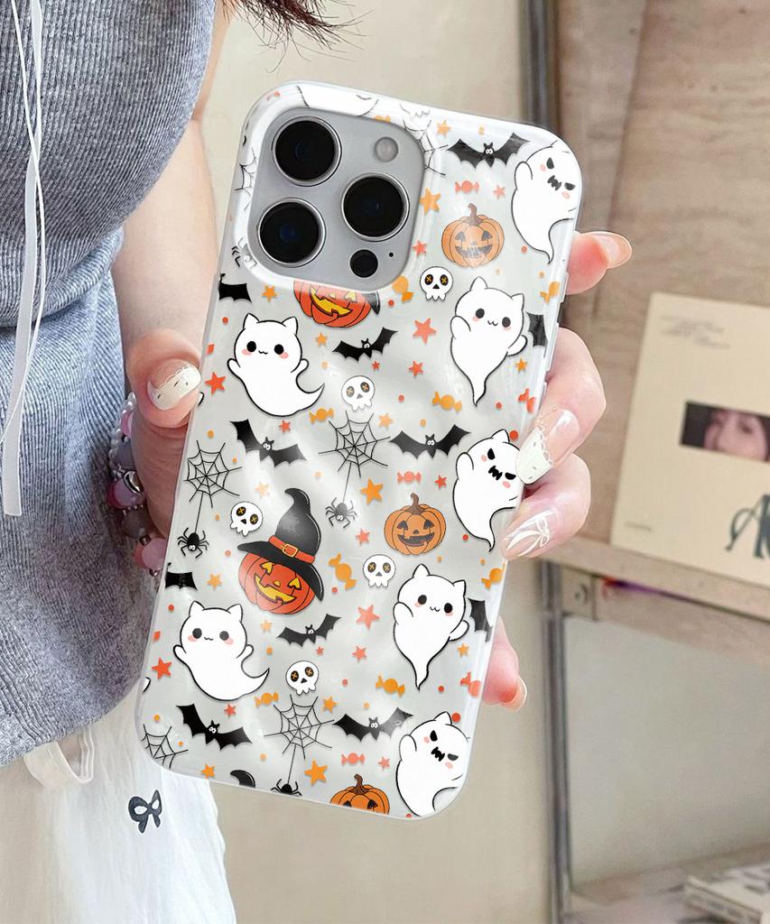 Чехол для Apple iPhone 17 11 15 Pro Max 14 Plus 13 12 16 Ударопрочный Защитный Чехол Силиконовый Funda Чехол для Телефона Хэллоуин Мультяшный