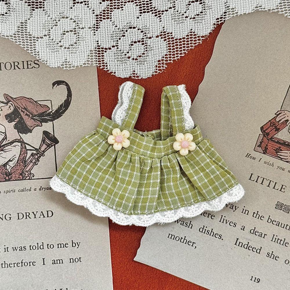 Plaid Doll Dress Up Clothes Cotton Kawaii Mini Doll Skirt Cute Exquisite Doll Skirt  10-15cm Doll