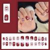 Christmas Fake Nails Short Press On Nails Square Red Full Cover Glue On Nails Christmas Nails With Cute Designs Extra Short With 2ml Glue
