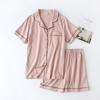Summer 2025 New Cotton Couple Pajamas Suit Female Short-sleeved Shorts Pajamas Thin Home Service Suit  Pyjamas Women Pink