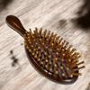 Щетка для роста волос, натуральная сандаловая распутывающая деревянная щетка для массажа кожи головы, для женщин, мужчин и детей, с эргономичной ручкой