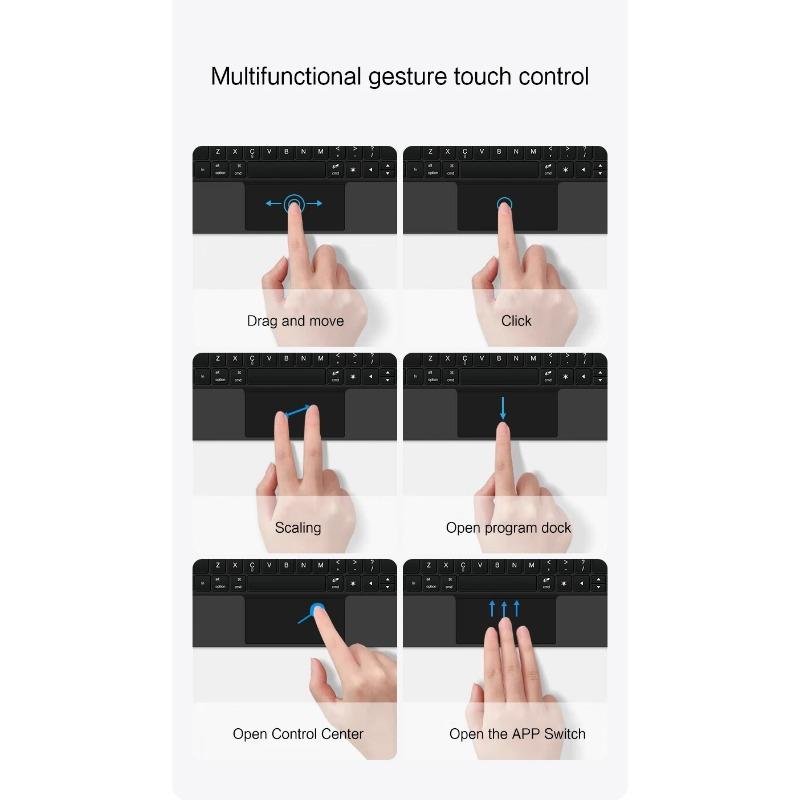 Magic Keyboard for iPad Pro 11 12.9 Air 4 Air 5 for iPad 10th Generation Pro 12.9 6th 5th 4th 3rd Gen Smart Cover Magnetic Case