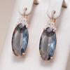 Grey Large Zircon Luxury Dangle Earrings For Women Golden Geometric Jewelry Personality Earrings Accessories