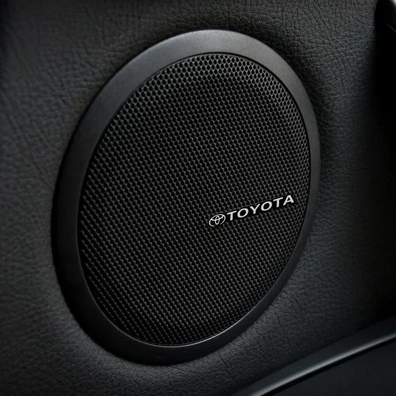 Car zz91 Styling 3D Aluminum Speaker Audio Stickers Badge Emblem Decal For Toyota Chr Camry Corolla Prius Rav4 Yaris Avensis Auris