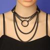 Layered Chain Punk Choker Collar Goth Pendant Necklace Women Leather Gothic Jewelry Accessories