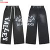 Cross-border trendy brand Vale retro printing washing water old coat cardigan high street casual hooded sweatshirt set