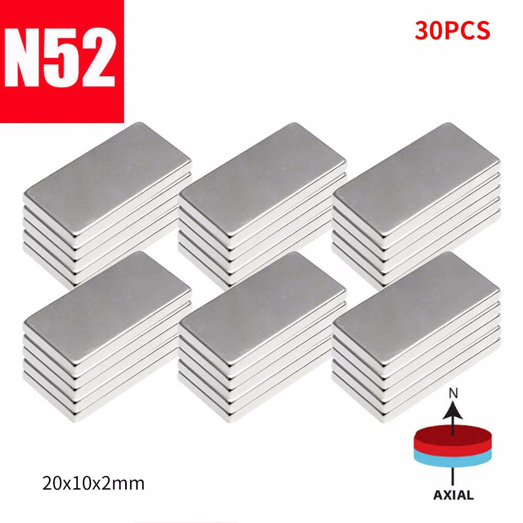 N52 20x10x2mm Neodymium Block Magnet Rare Earth Magnets 10/20/30/60PCS