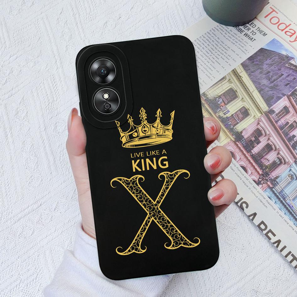 Модный чехол с надписью «Корона» для OPPO A17 A16 A15 A58 AX5S A5 A9 2020 A1 Pro, силиконовая защитная задняя крышка, пара бамперов для телефонов для OPPO Fundas Coque