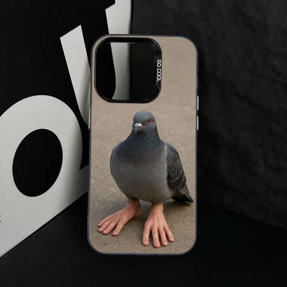 Забавный глупый голубь Чехол для телефона Для iPhone 17,16,15,14,13,12,11 Plus,Pro Max,XS,Разноцветный Серебристый Чехол для телефона Funda Cover