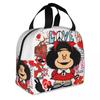 Love Peace And Mafalda Изолированные сумки для ланча Термосумка Quino Argentina Cartoon Tote Lunch Box Сумки для хранения еды Школьные пикники
