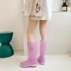 Модные милые резиновые сапоги женские прозрачные резиновые туфли конфетные цвета модные высокие сапоги рабочие ботинки для улицы водонепроницаемые галоши женские