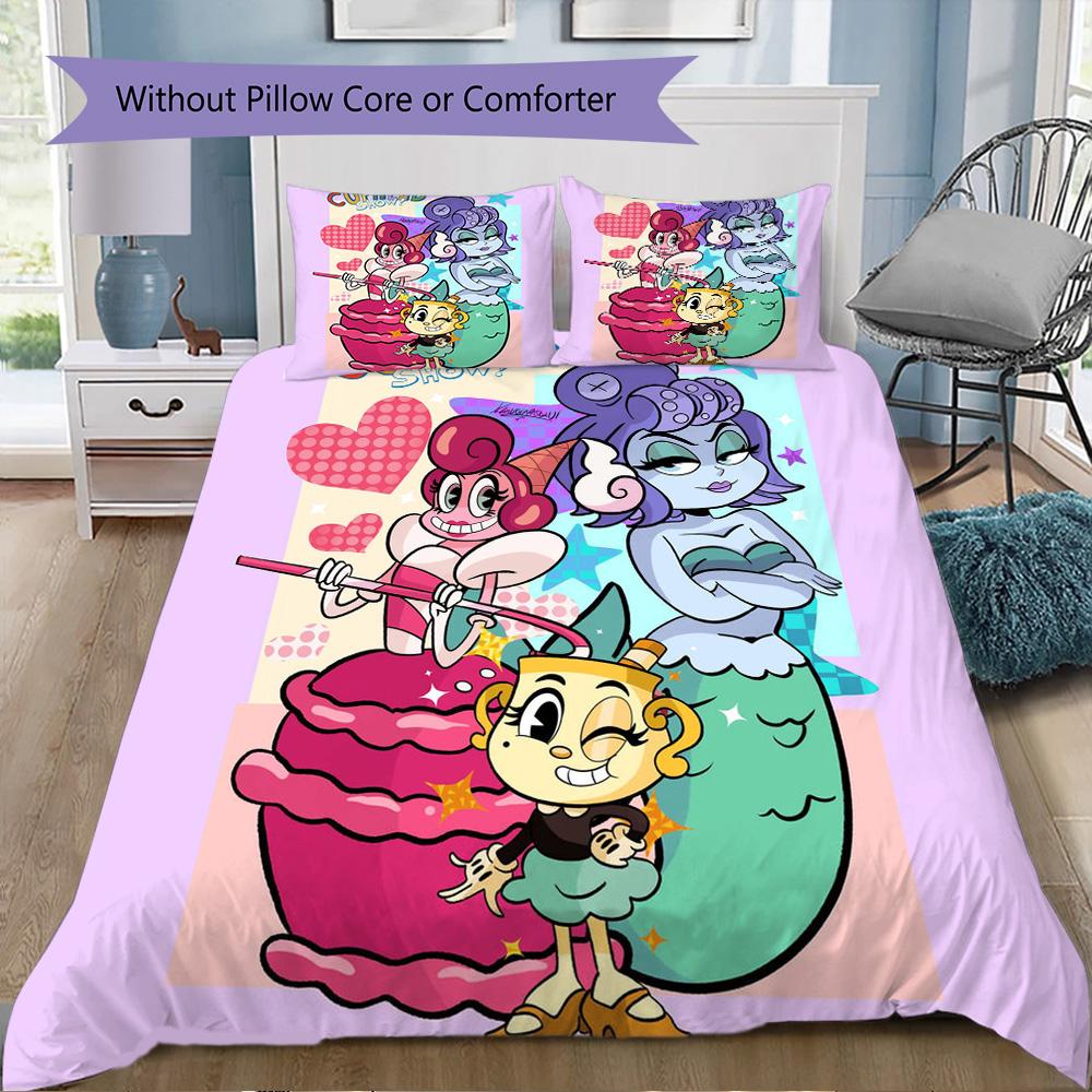Energetic Cartoon Pattern Bedding,Quilt Set Quilt Cover Pillowcase Home Birthday Gift (1*duvet cover+2*pillowcase,without core)XSJT0917255