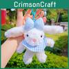 Cute Bow Sequin Plaid Scarf Rabbit Cartoon Plush Toy Bag Pendant Gift For