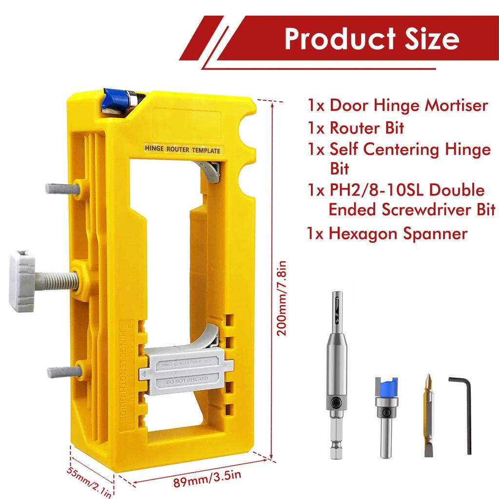 Door Hinge and Latch Installation Kit, Hinge Mortise Template for Precise Chiseling and Scoring