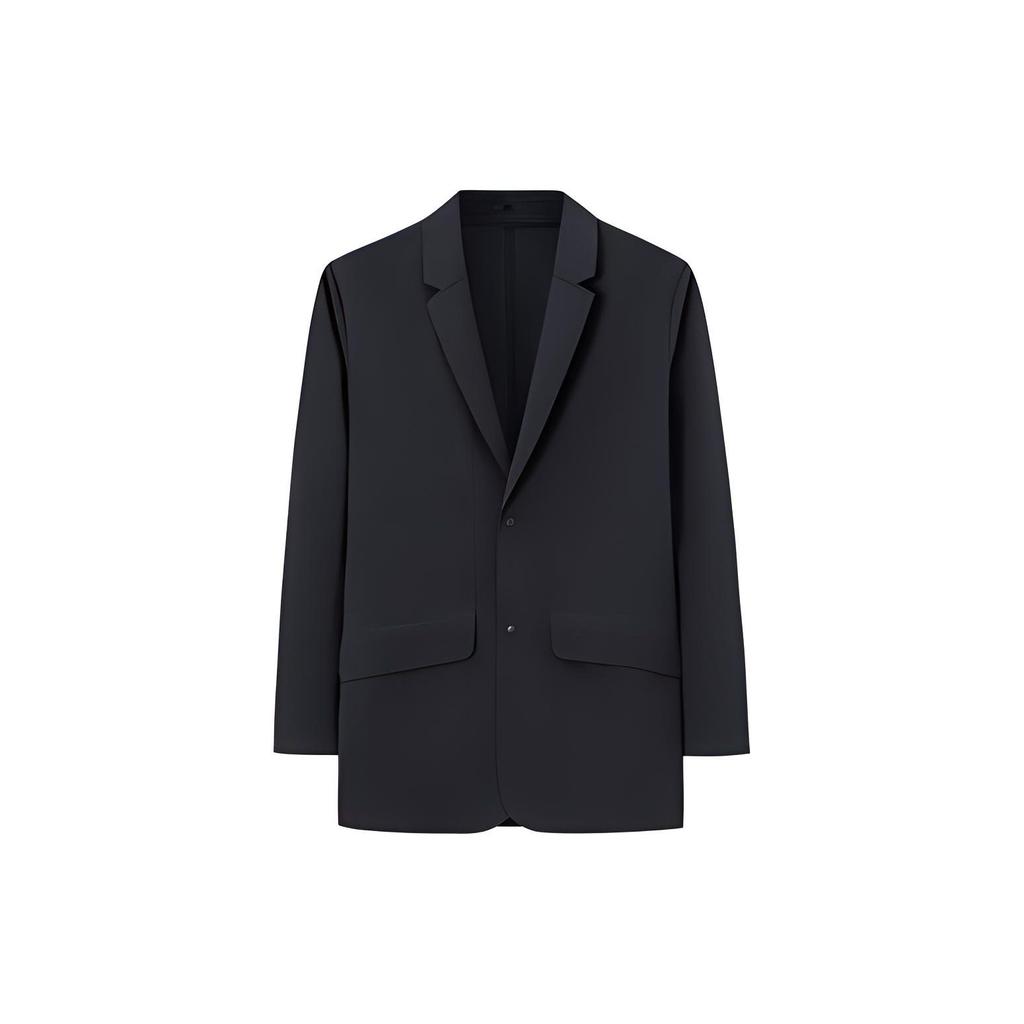 Anta Champion All-Weather Series Solid Color Long Sleeve Slim Fit Suit Jacket Men Outerwear Black 152410605-4