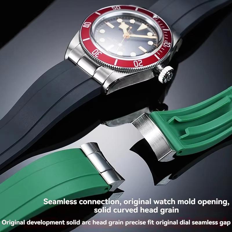 Мягкий резиновый ремешок для Tudor 39мм 1958 BB58 Black Bay Panda Pro Black Shield Часовой ремешок Стальной соединитель Браслет 20мм 21мм 22мм