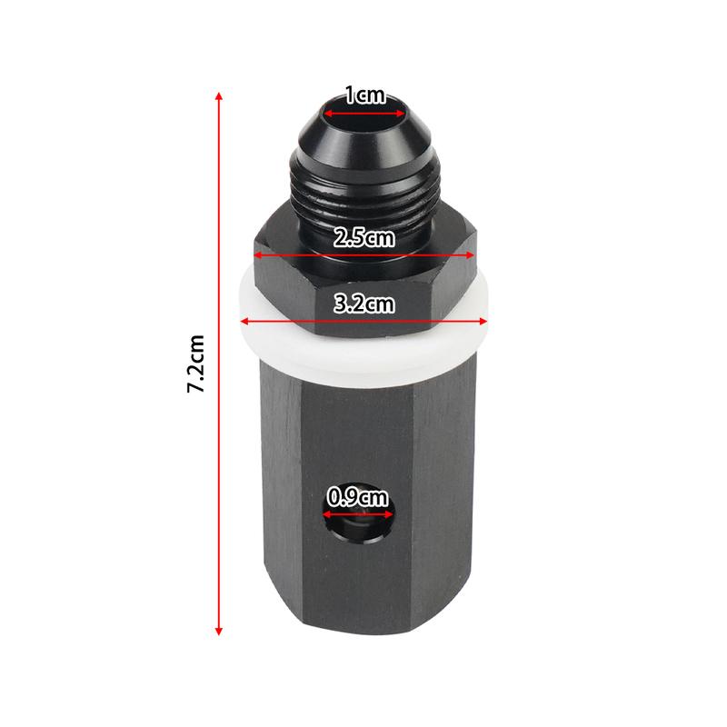Fuel Cell Vent Roll Over Valve 6AN 8AN 10AN Male Flare Fuel Cell Tank Rollover Vent Valve Hose Fitting Adapter Aluminum Anodized