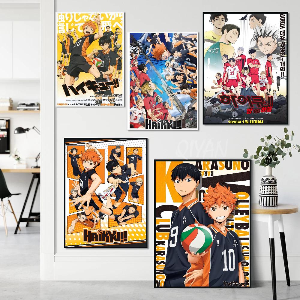 1 шт. Haikyuu аниме волейбол постер постер бумага печать для дома гостиная спальня вход бар кафе искусство живопись украшение