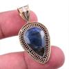 Natural Labradorite 925 Solid Sterling Silver Jewelry TwoTone Pendant 1.50" D8L17