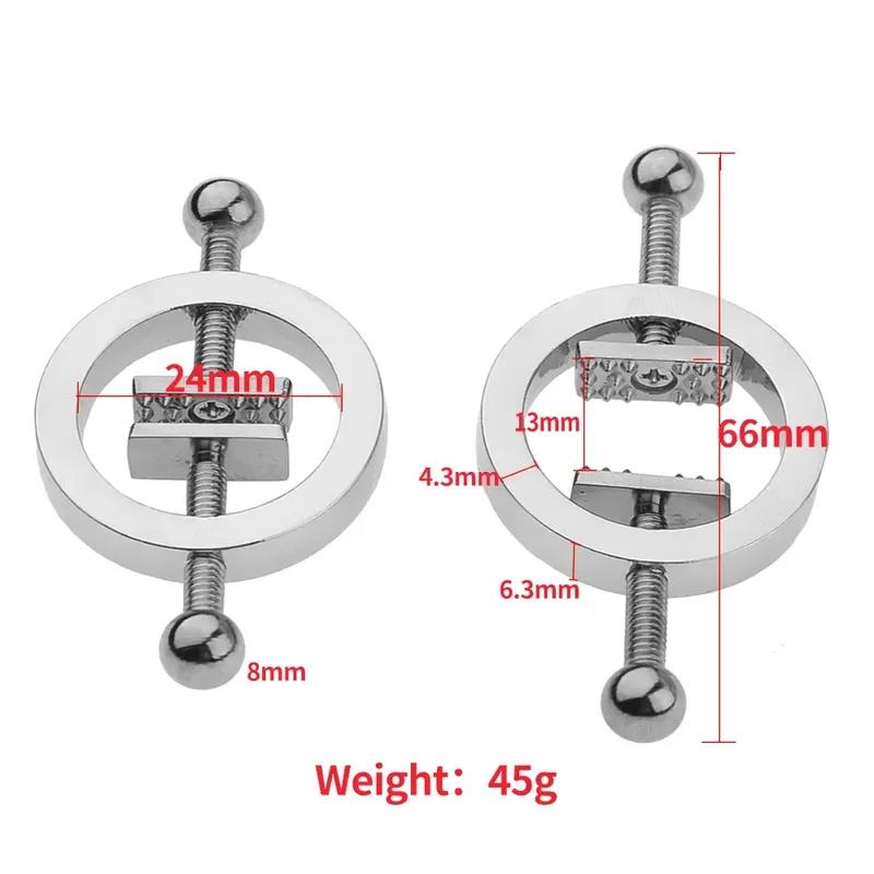 Stainless Steel Adjustable Nipple Clips - Erotic Nipple Stimulation, Breast Bondage Restraint, BDSM Fetish Toy for Women