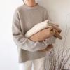 Women Cashmere Elegant Basic Sweater Autumn Winter Loose Soft O-Neck Knitted Pullovers Oversized Solid Color Jumper Knitwear