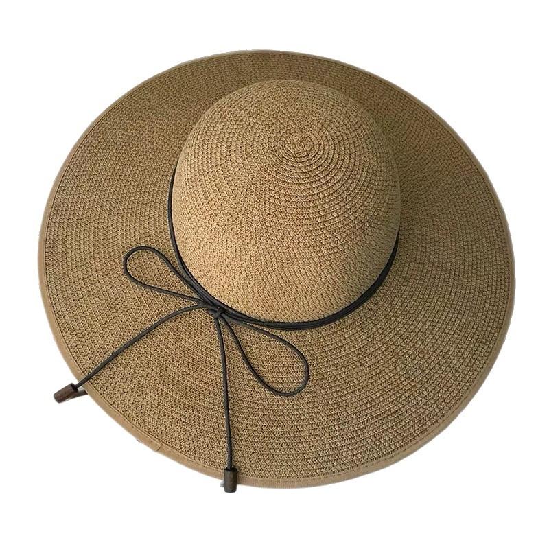 Французская соломенная шляпа с широкими полями Женская Весна 2026 Новый Праздничный Стиль Морской Солнцезащитный Шляпа Складная Солнцезащитная Шляпа Мода