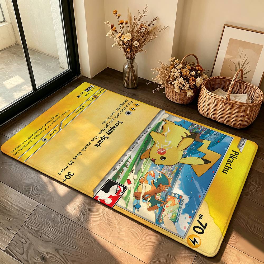 Kawaii-S-pOKemons-card Carpet Bathroom Anti-slip Mat Door Mat Home Decoration Mat Entrance Door Mat Scratch-resistant Door Mat