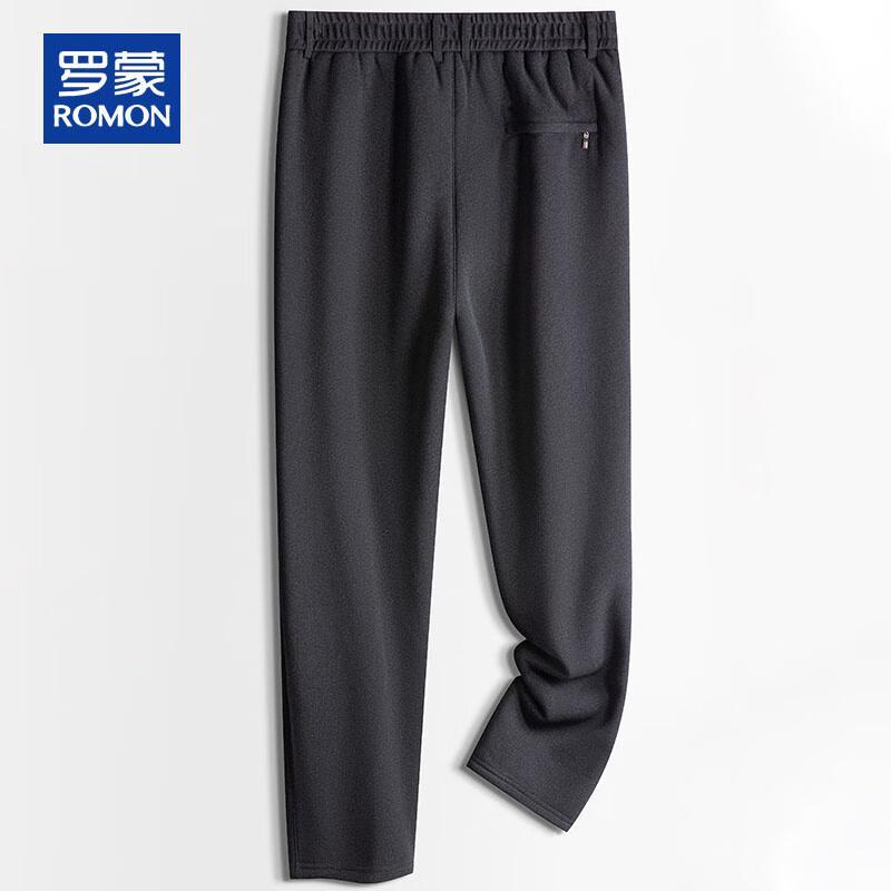 ROMON Men's Fleece-Lined Warm Straight-Leg Casual Pants
