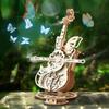 3D Puzzle Wooden Cello Music Box DIY Assembly Building Kits for Adults Kids Home Living Room Decor Crafts Valentine's Day Gifts