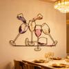Iron Art Colorful Wine Glass Wall Art 2D Flat Wall Art Sculpture  Bedroom