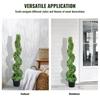 Artificial Topiaries Boxwood Trees, 4ft Tall (2 Pieces) Faux Topiary Plant Outdoor, All-year Green Feaux Plant w/ Replaceable Leaves for Decorative