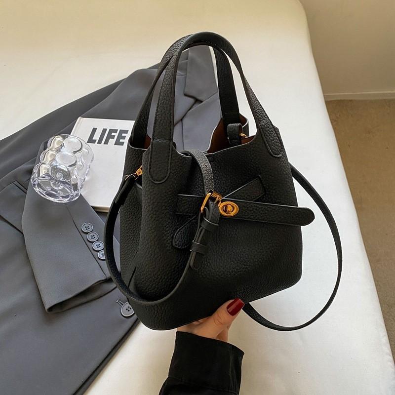 Trendy 2024 New Spring Fashion Women's Pu Bucket Bag Korean Style Crossbody Handbag