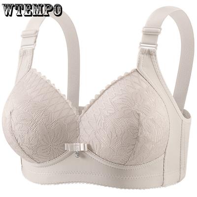 Бюстгальтер большого размера с кружевной отделкой, удобный собирающий бюстгальтер без косточек, сексуальный и регулируемый бюстгальтер
