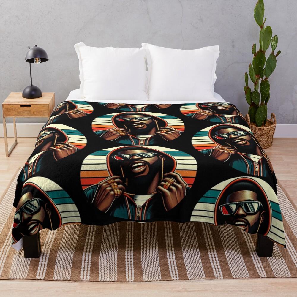 retro, vintage, hip hop figure Throw Blanket