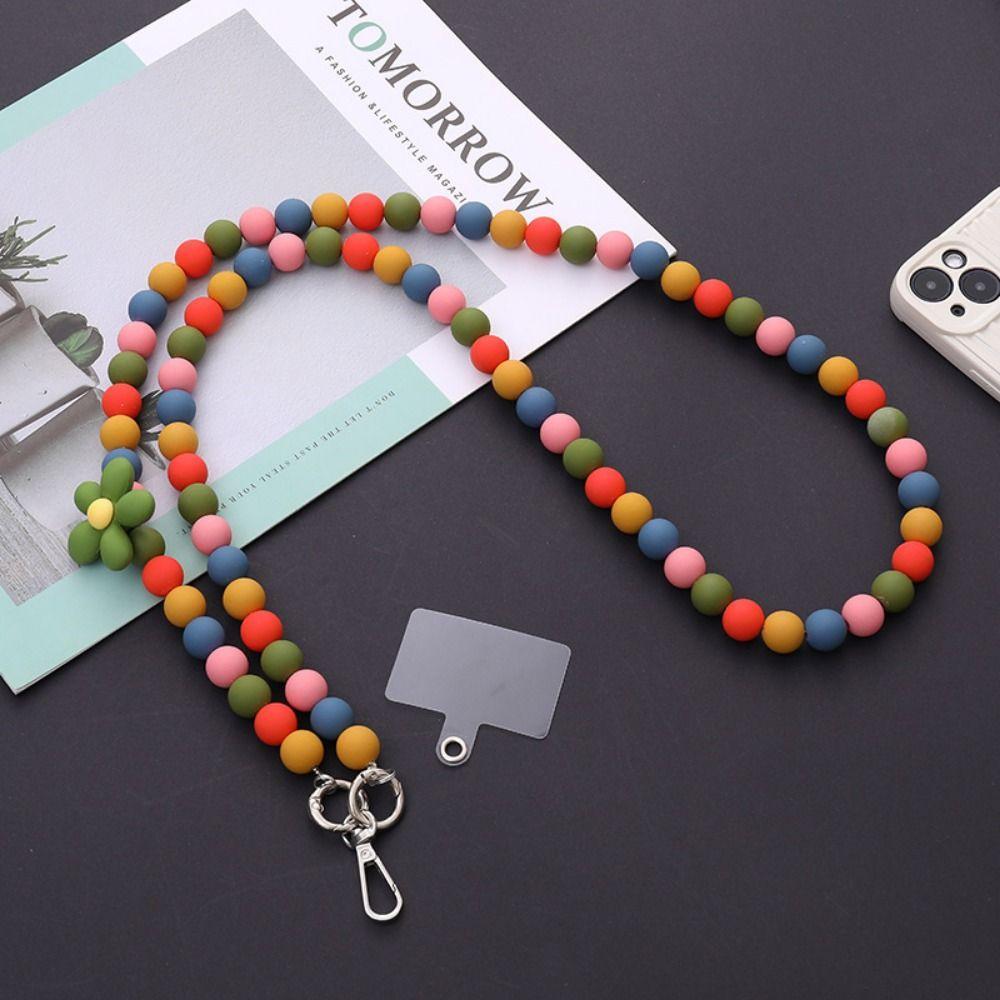 Candy Color Mobile Phone Lanyard Flower Phone Neck Straps Crossbody Phone Strap  Hanging Ornaments