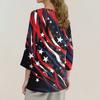 Women’s Long Sleeve Crewneck Top with Printed Star and Stripe Pattern Casual Loose Fit Pullover Shirt for Everyday Wear