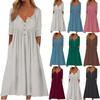 Women's Casual Long-sleeved Loose Solid-color Dress