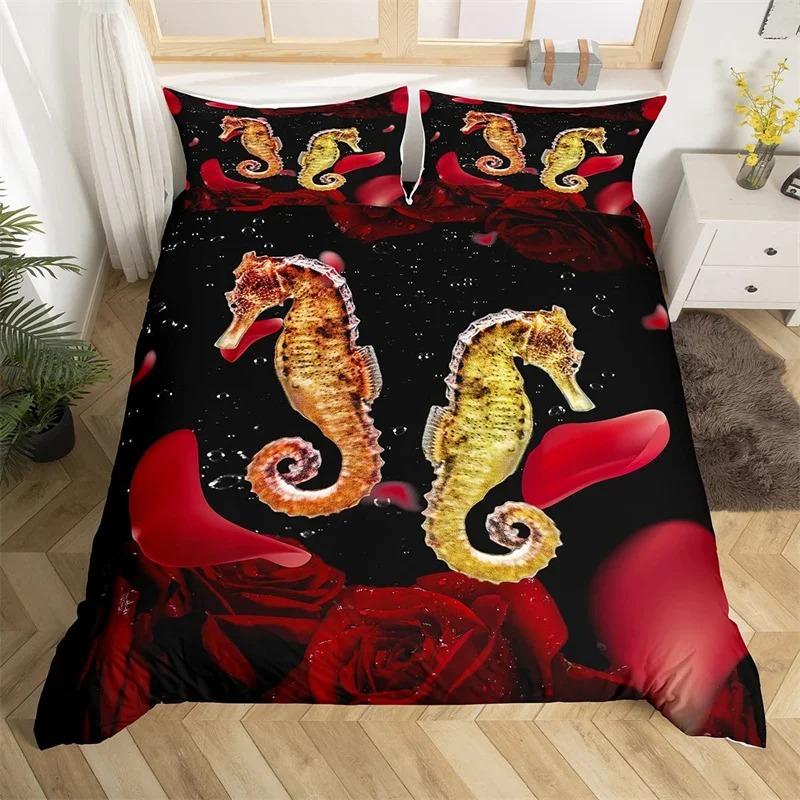 Highland Cow Bedding Set Farm Animal Duvet Cover Single King Queen Red Rose Comforter Cover Micr