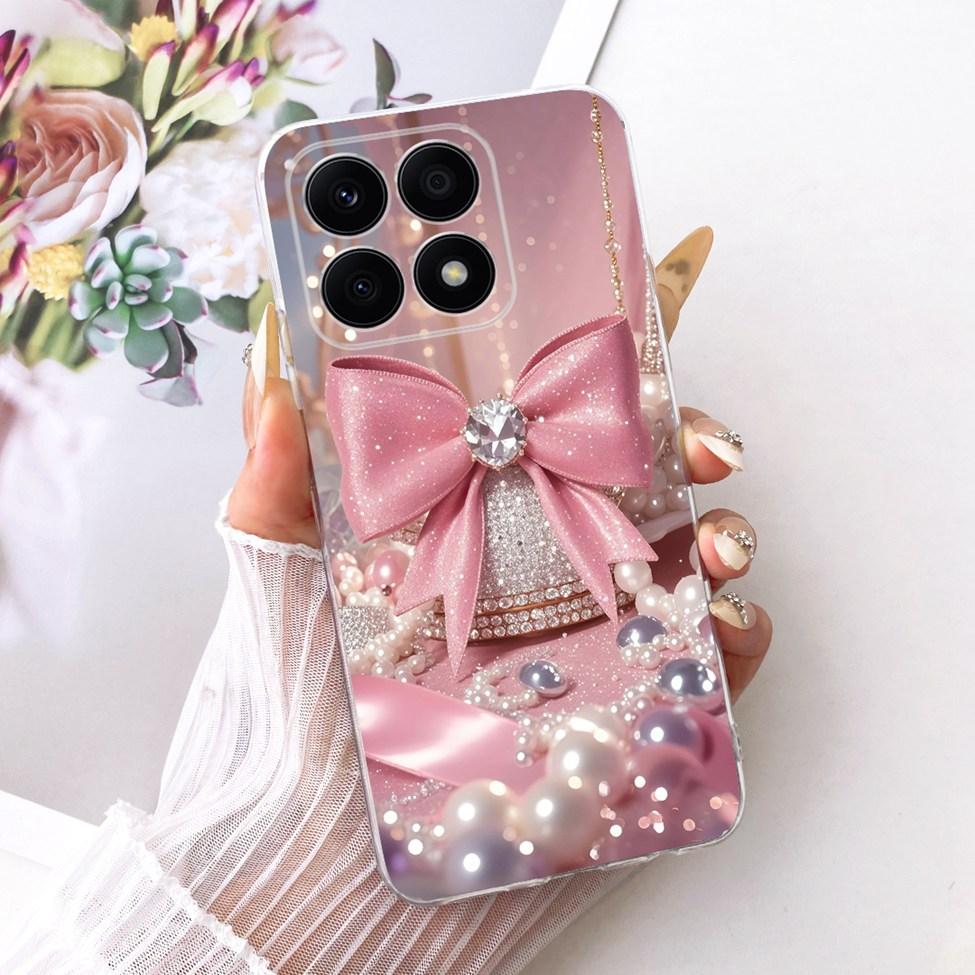For Honor X8a 4G Case Transparent Cute Cat Fashion Butterfly Funny Painted Casing CRT-LX1 CRT-LX2 CRT-LX3