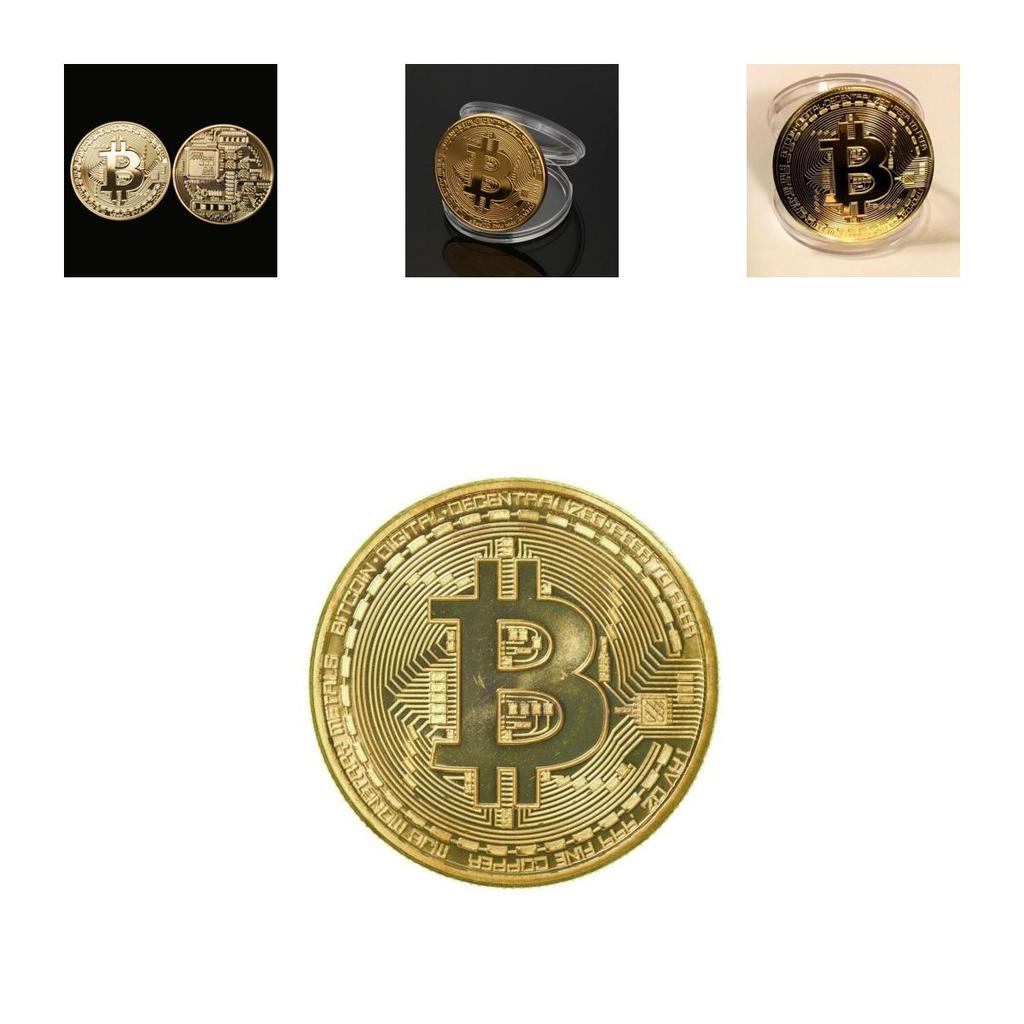Памятная монета Bitcoin с металлическим основанием и акриловым дисплеем для деловых подарков