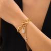 Salircon Стимпанк Металлическая Толстая Цепь Браслет Женский Изысканный Замок с Ключом из Страз Пряжка Браслет Модные Ювелирные Изделия Подарки