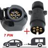 12V 7 Pin Plastic European Trailer Socket + Plug Tow Bar Electrics Cable Connector Towing Adapter For Car Boat Truck Caravan