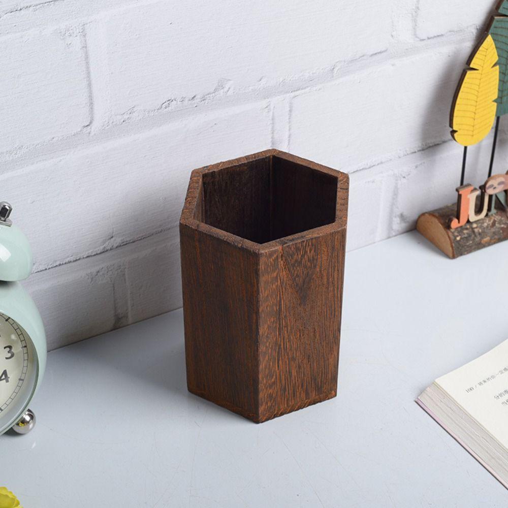 Large Capacity Wooden Pen Holders Multifunctional Pen Holder Box Home Study Office