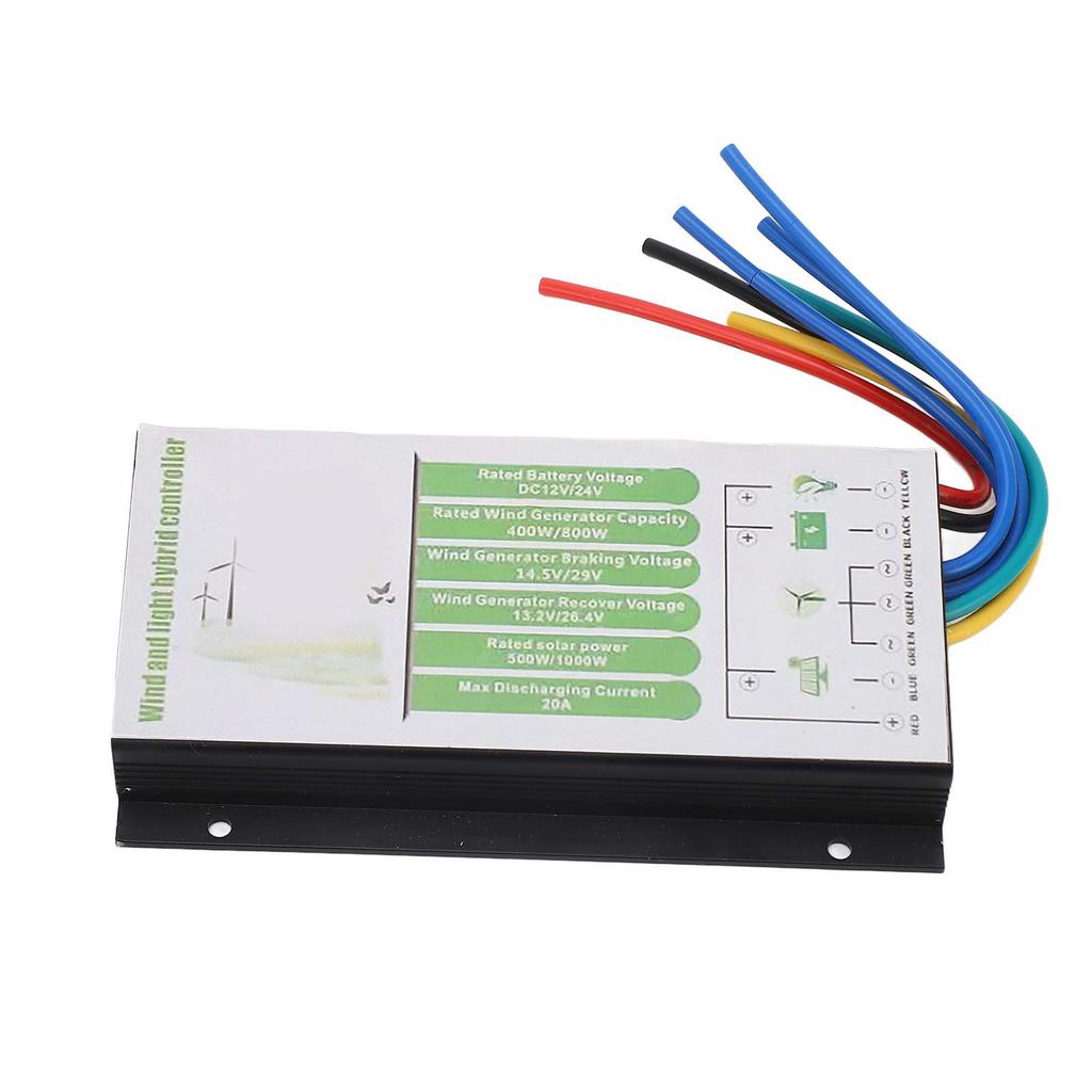 Гибридный контроллер заряда ветро-солнечного генератора 12 В 24 В аккумуляторная батарея Автоматический ШИМ 20 А Максимальная мощность турбины 800 Вт и 1000 Вт