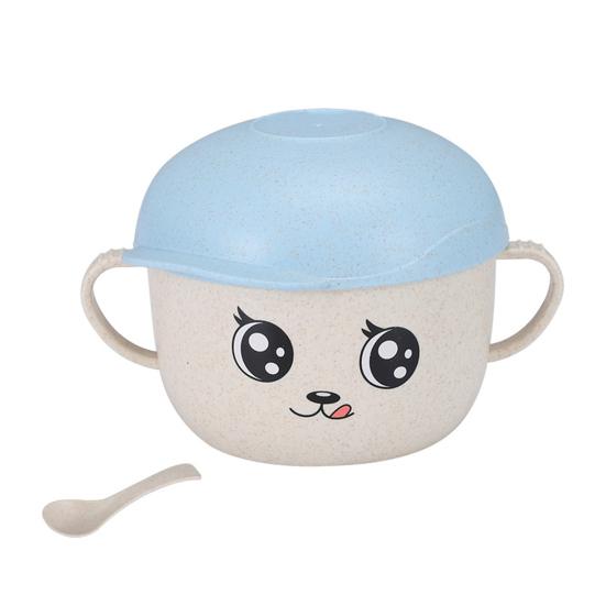 2 шт./компл., 450 мл, миска для кормления, держатель для смартфона, дизайн, защита от падения, пищевой материал, детская обеденная соломенная миска для детского сада