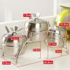 3Pcs/Set Kitchen Supplies Apple Shape Stainless Steel Condiment Pot Spice Container Salt Sugar Bowl Serving Jars Pot Spoons