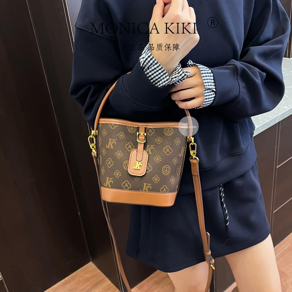 Fashion retro single shoulder oblique span bag women's 2025 new high-end texture explosive bucket bag versatile foreign gas bag