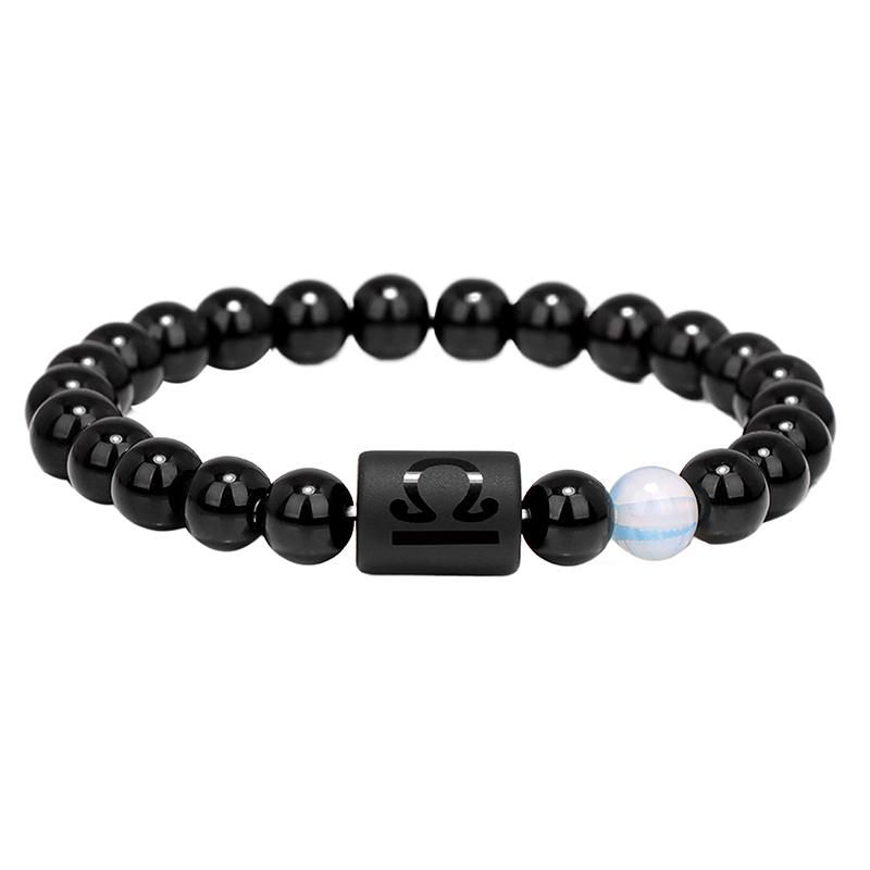 Браслет из натурального камня с бусинами 12 созвездий, парный браслет для женщин и мужчин, высококачественный эластичный браслет из веревки, ювелирные изделия, подарки