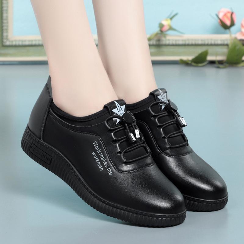 Spring Women Ladies Luxury Designer Flats Leather Lace Up Sneakers Women's Oxford Casual Sports Single Shoes Soft Bottom New